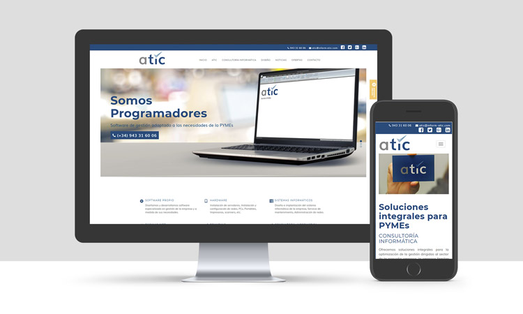 Desarrollo de página web para Atic consultores Informáticos